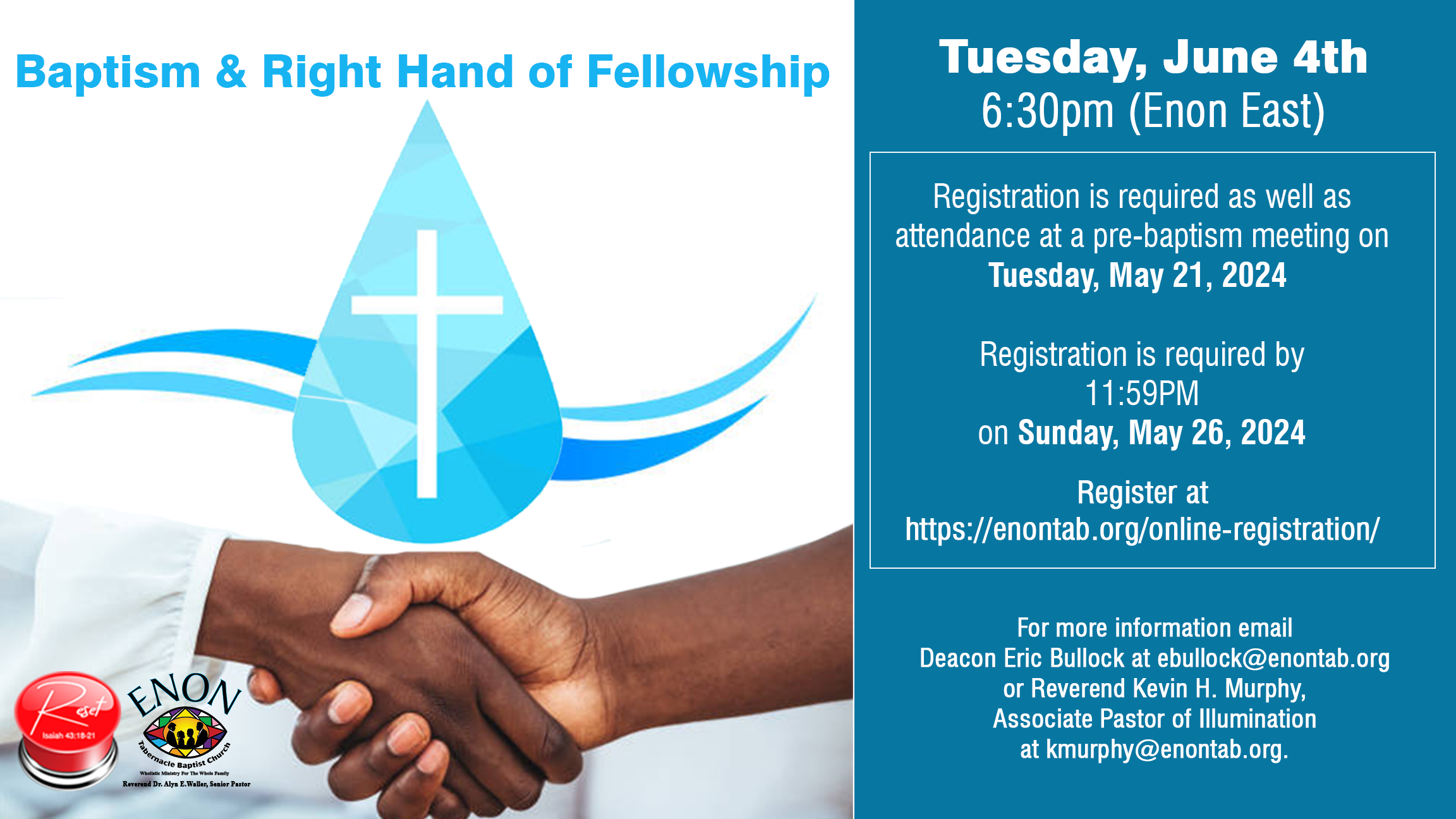 Baptism Righ Hand Of Fellowship