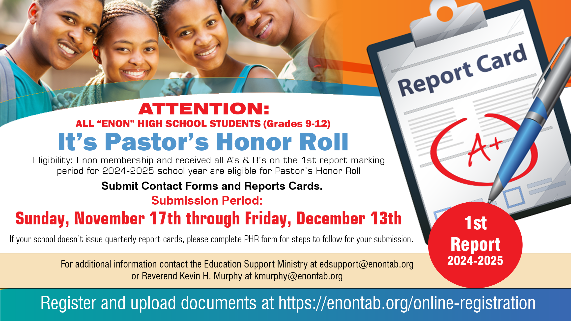 1st Report Pastors Honor Roll